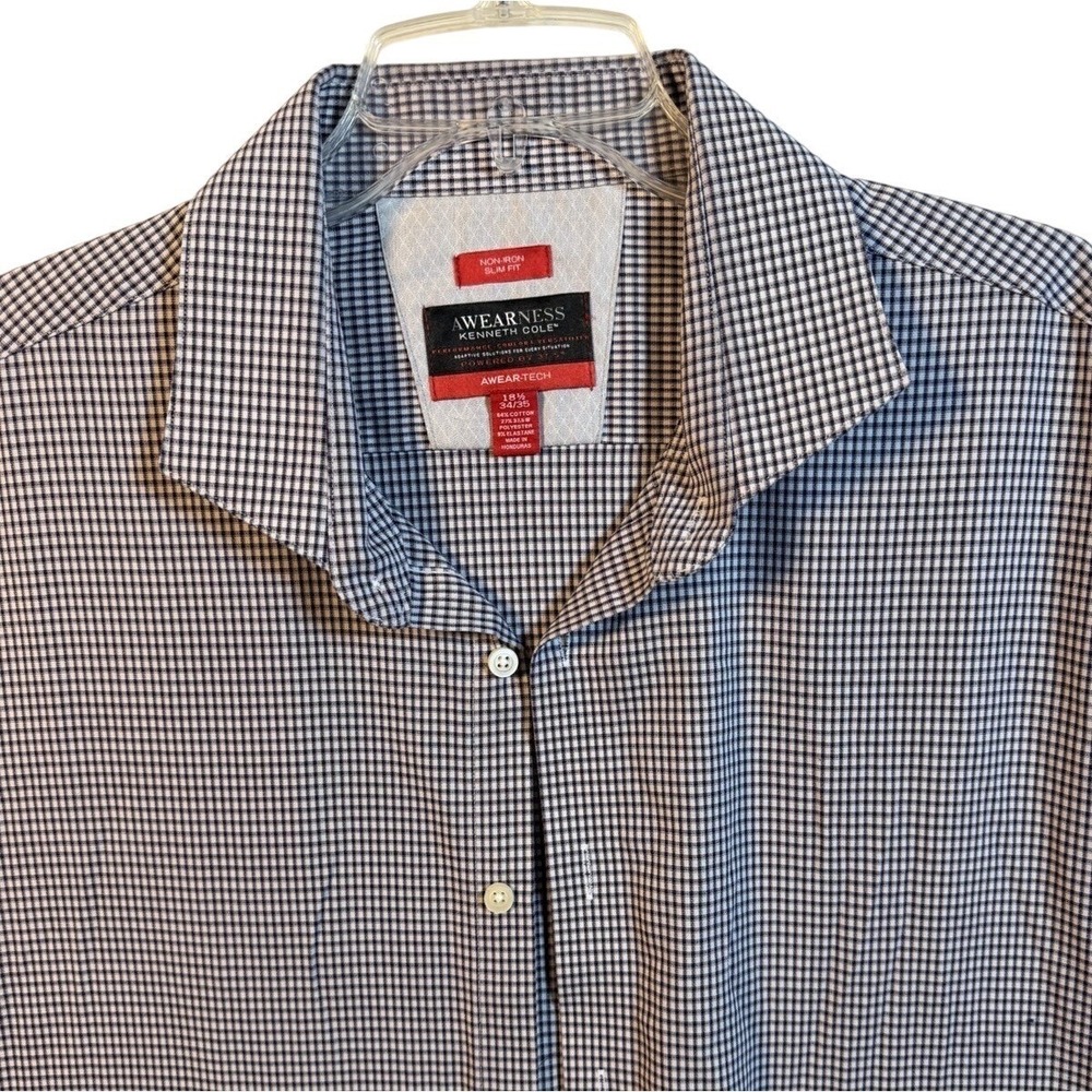 Kenneth Cole Men's Shirt  18.5 34/35 Awareness Slim Fit Non-Iron